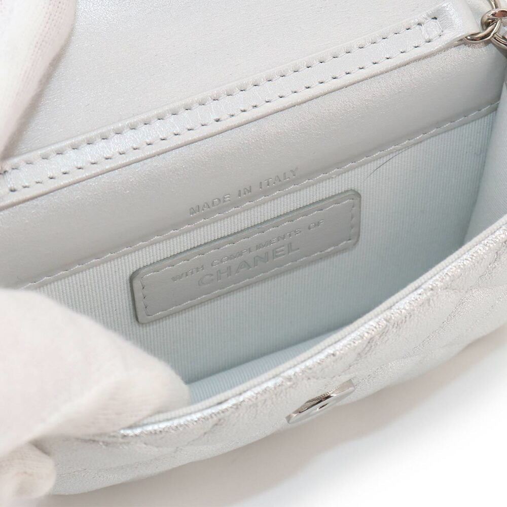 CHANEL Silver Leather Fanny Pack - Picture 9 of 9